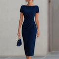 Vestido midi plisado entallado ADÈLE