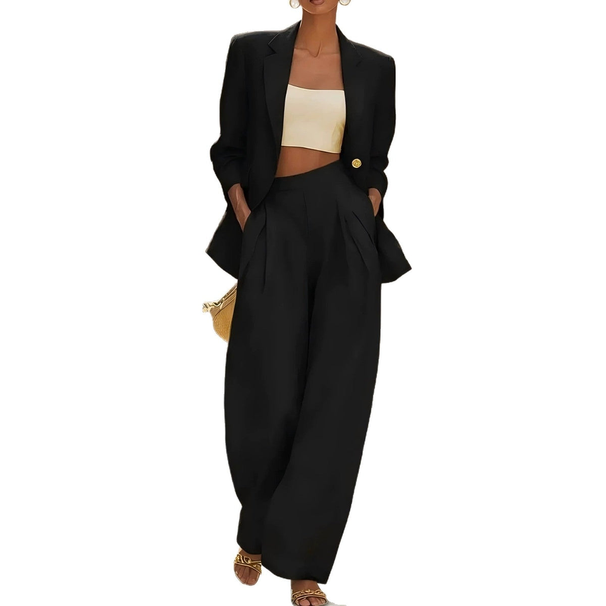 Conjunto blazer y pantalón ancho MATHILDE