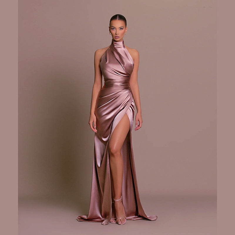 Vestido largo cuello alto ESTELLE