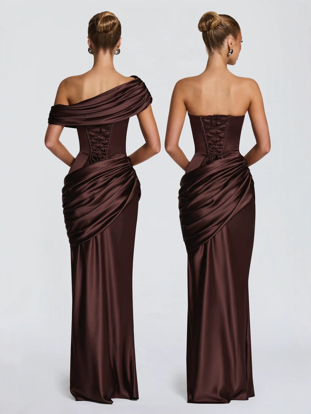 Vestido de satén drapeado CLAUDINE