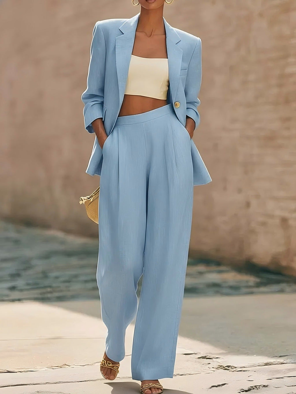 Conjunto blazer y pantalón ancho MATHILDE