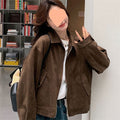 Chaqueta de ante vintage marrón SIENNE