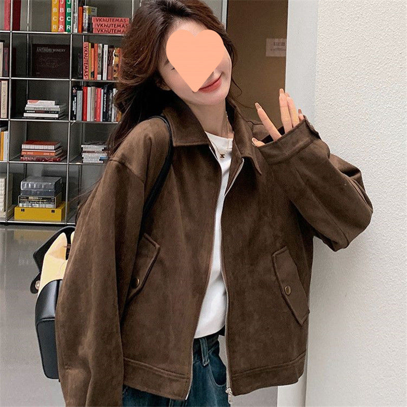 Chaqueta de ante vintage marrón SIENNE