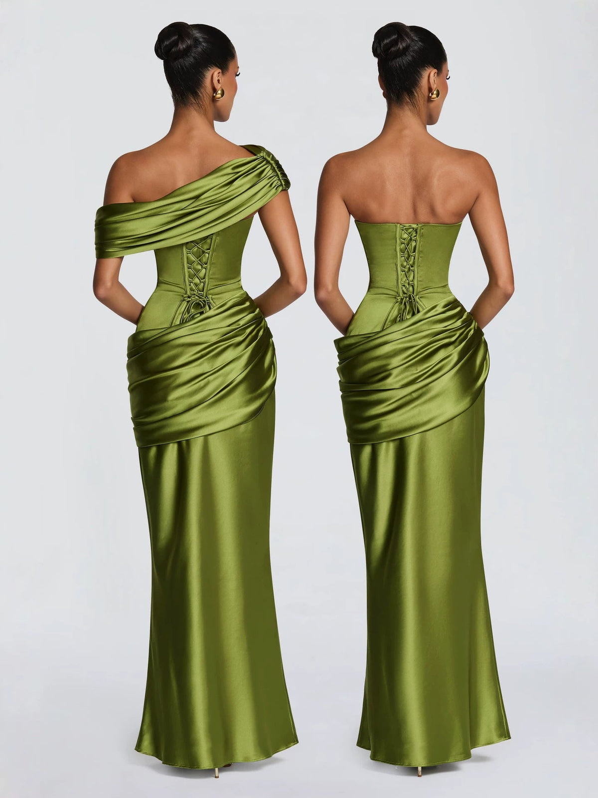 Vestido de satén drapeado CLAUDINE