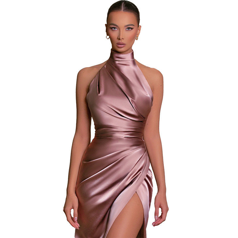 Vestido largo cuello alto ESTELLE