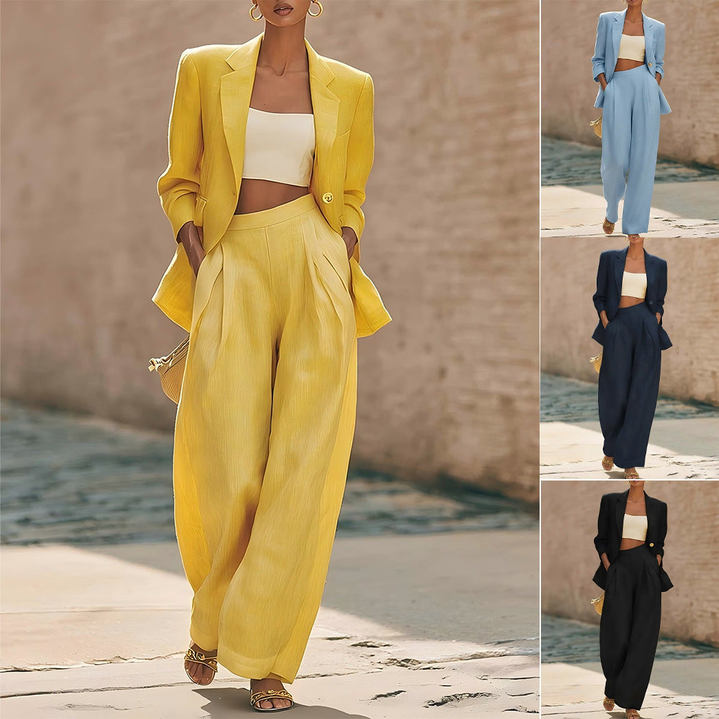 Conjunto blazer y pantalón ancho MATHILDE