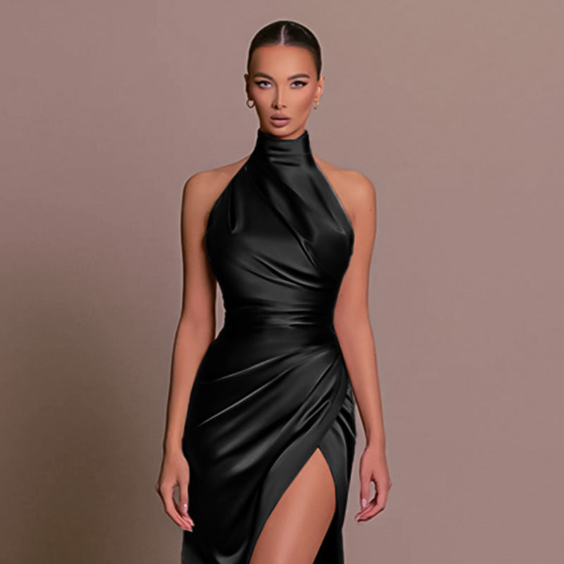 Vestido largo cuello alto ESTELLE