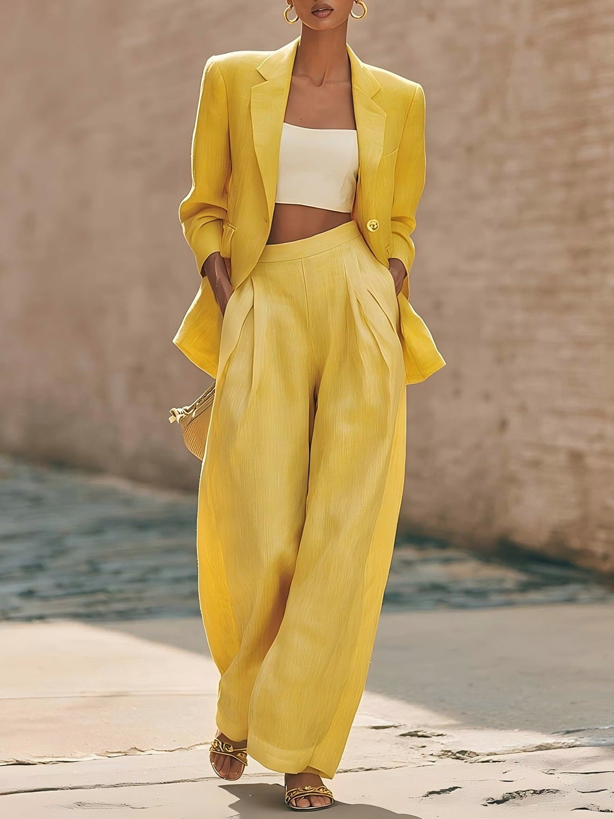 Conjunto blazer y pantalón ancho MATHILDE