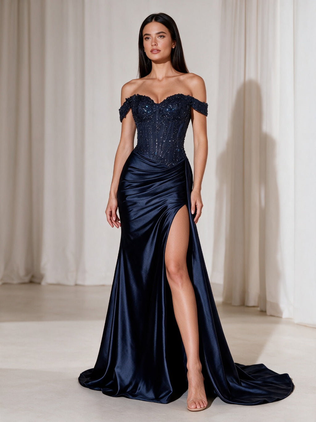 Vestido de noche hombros descubiertos VICTOIRE