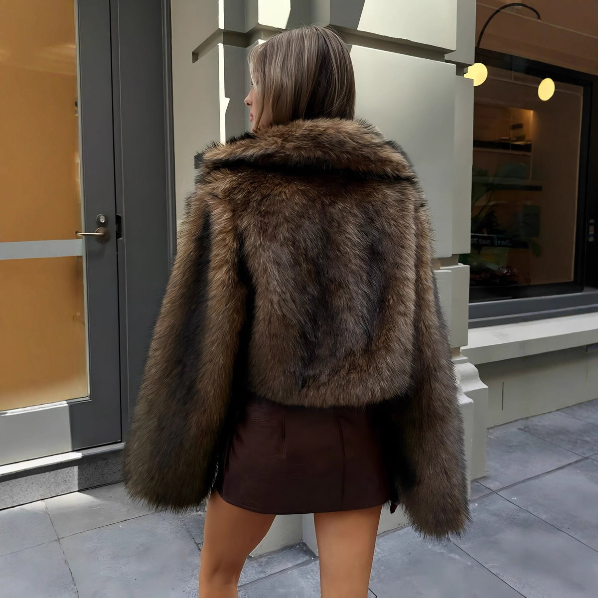 Chaqueta de pelo sintético CAPUCINE
