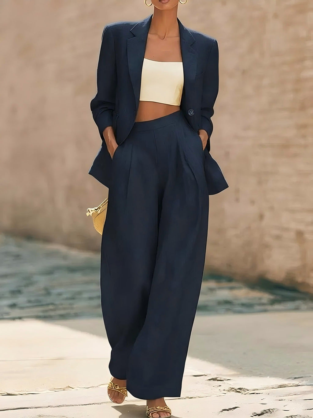 Conjunto blazer y pantalón ancho MATHILDE