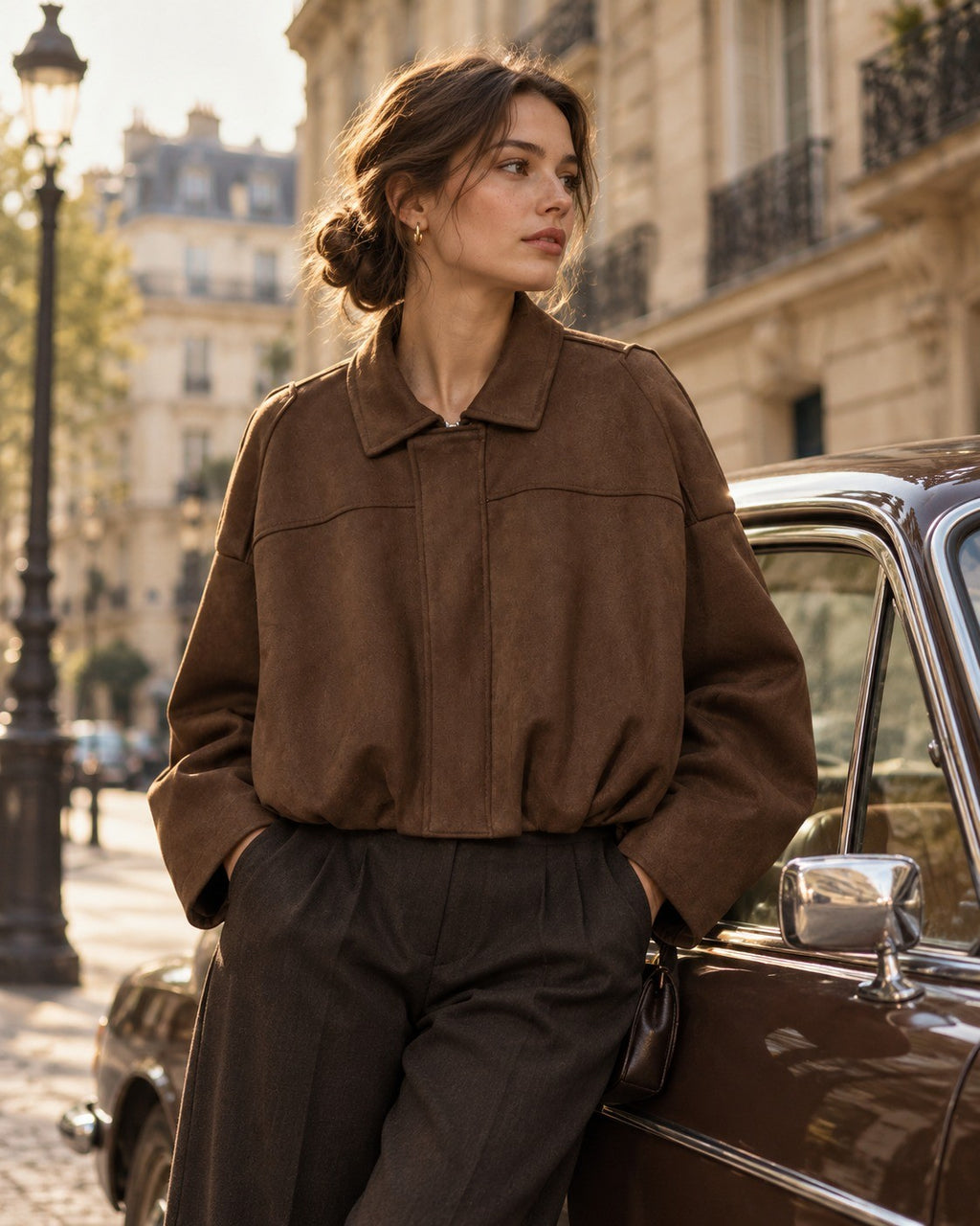 Bomber de antelina para mujer NOÉMIE