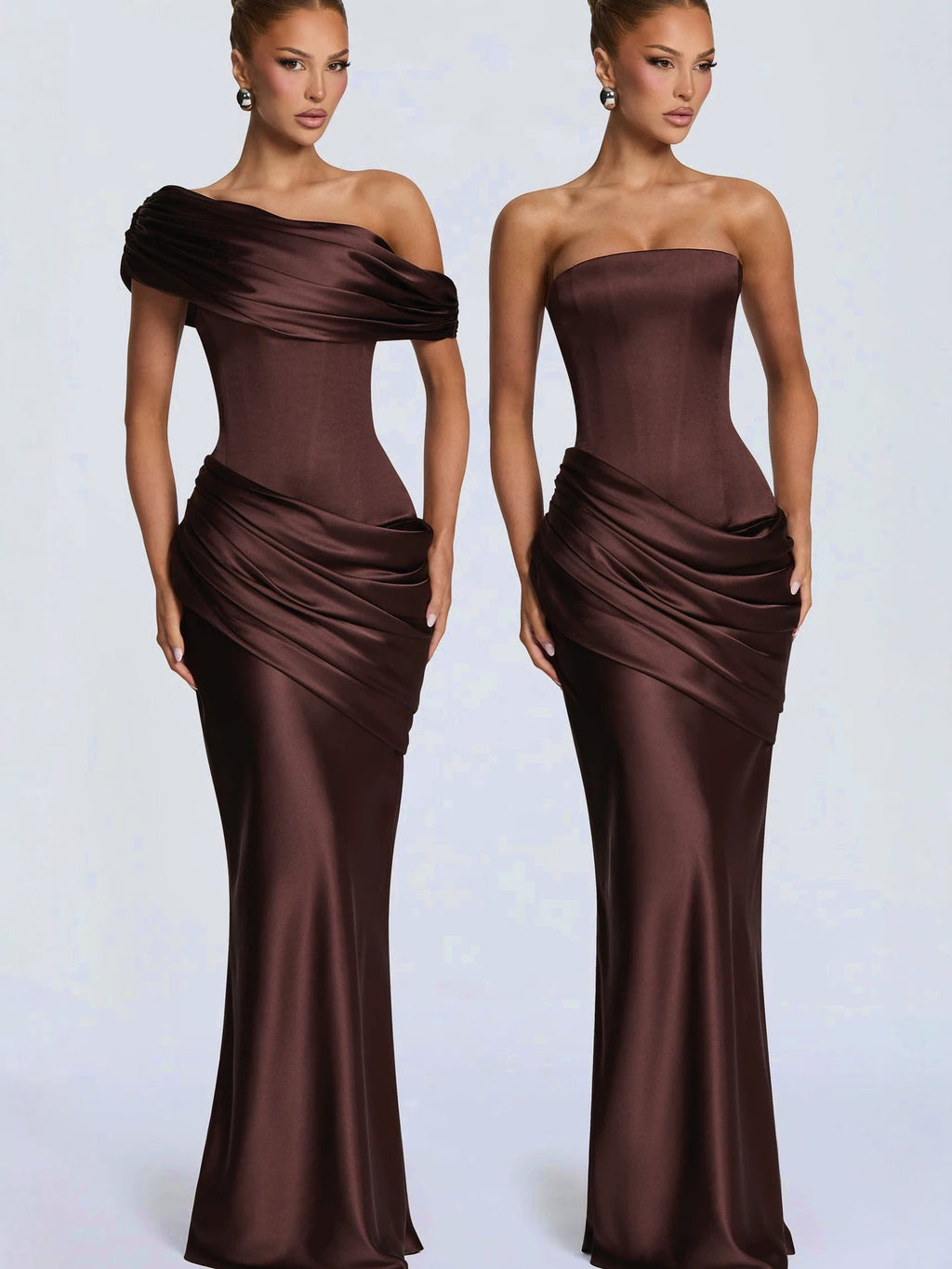 Vestido de satén drapeado CLAUDINE