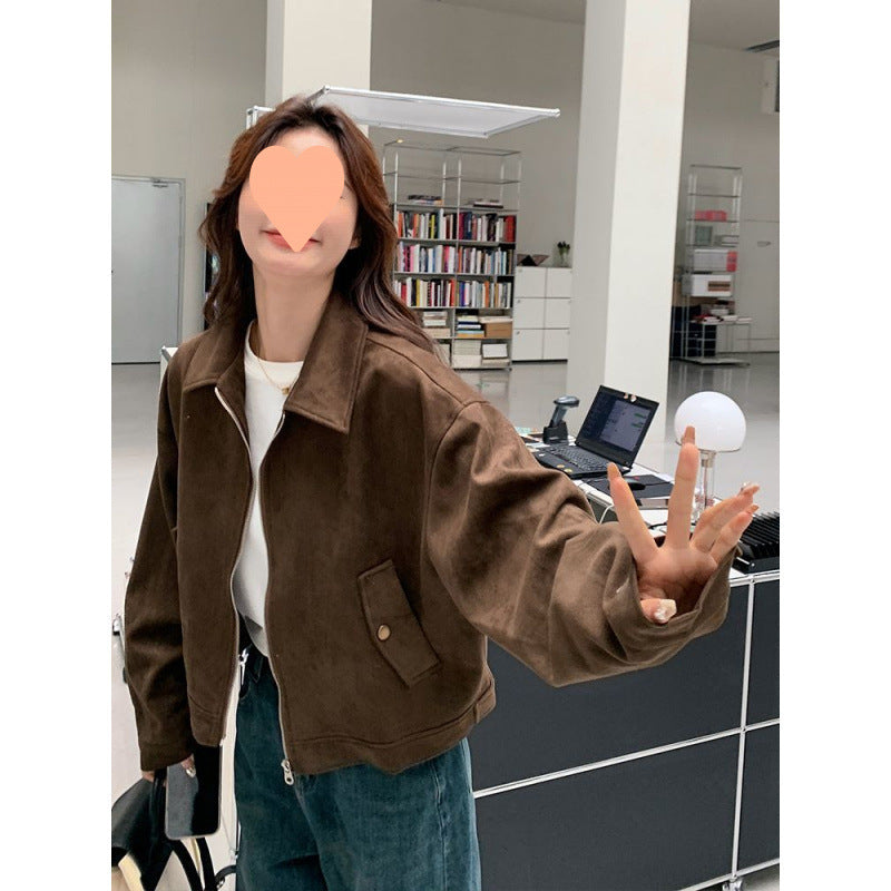 Chaqueta de ante vintage marrón SIENNE