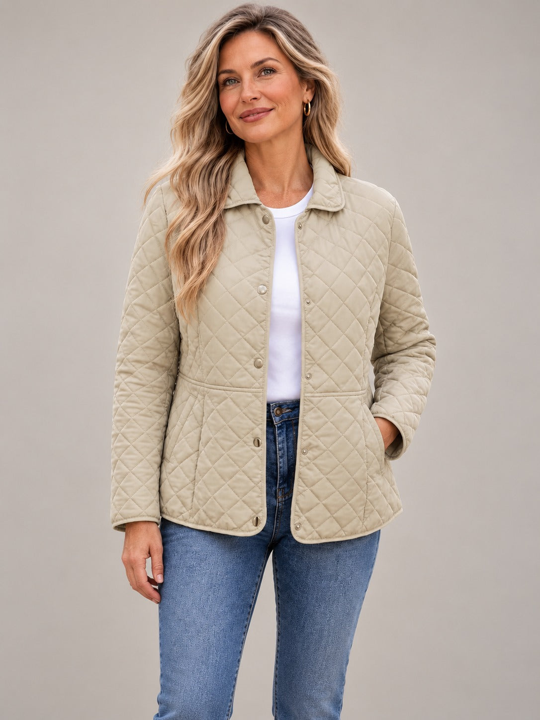 Chaqueta acolchada Carmen en color albaricoque