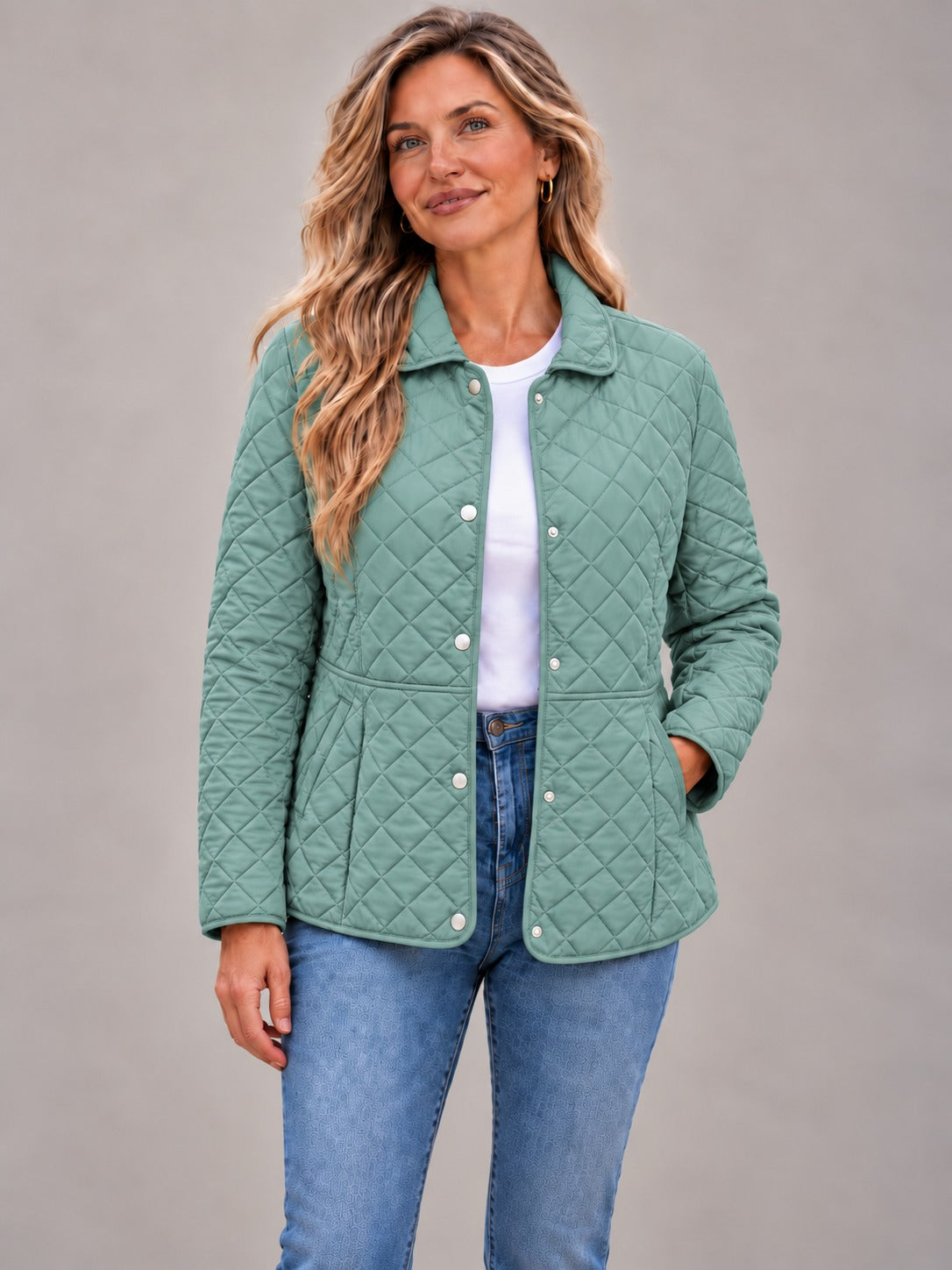 Chaqueta acolchada Carmen en color verde claro