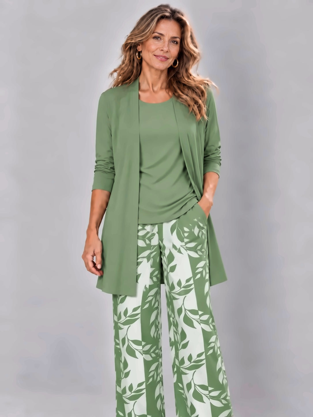 Conjunto Lola de tres piezas en verde