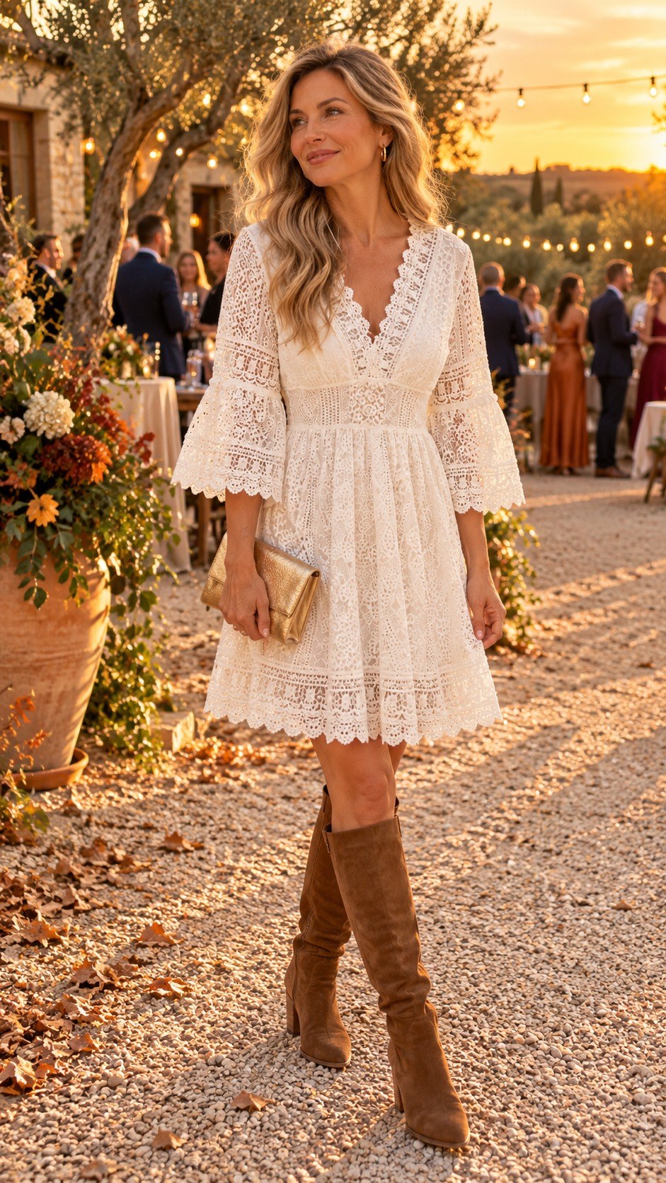 Lucía - vestido de encaje en una boda de otoño